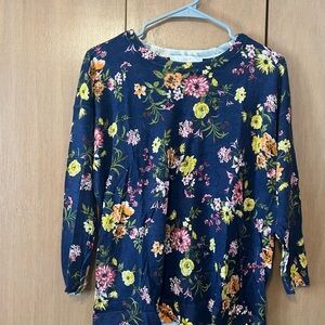 Floral Navy Top